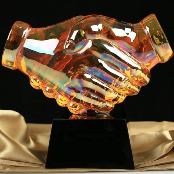 Customized Gifts ALGC0034 – Crystal Handshake Gift | Buy Online at Trophy-World Malaysia Supplier