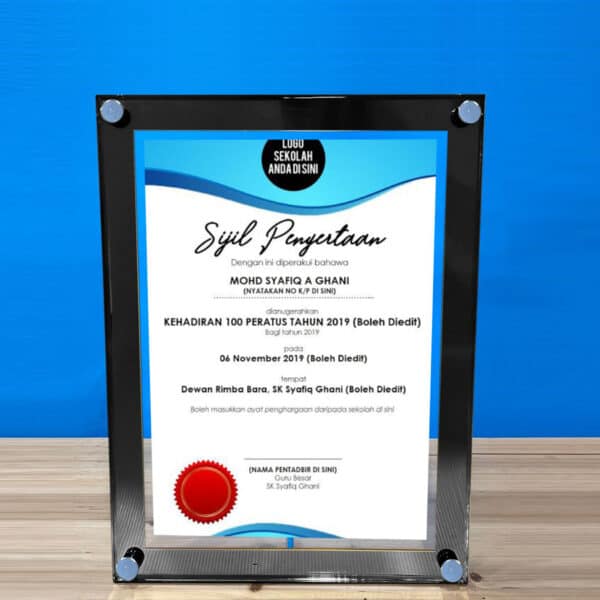 Acrylic Plaques Acrylic Plaque – ALAP0146 | Buy Online at Trophy-World Malaysia Supplier