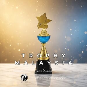 Acrylic Awards Golden Blue Pickleball Trophy A0003 | Buy Online at Trophy-World Malaysia Supplier