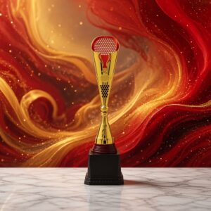 Acrylic Awards Golden Red Trophies A0010 | Buy Online at Trophy-World Malaysia Supplier